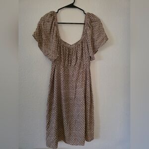 Cleo + Wolf Boho Western Brown And Neutral Mini Dress - Size M